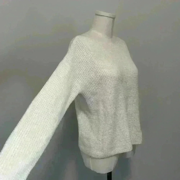 Lord & Taylor Cream Waffle Knit Sweater - Picture 5 of 12